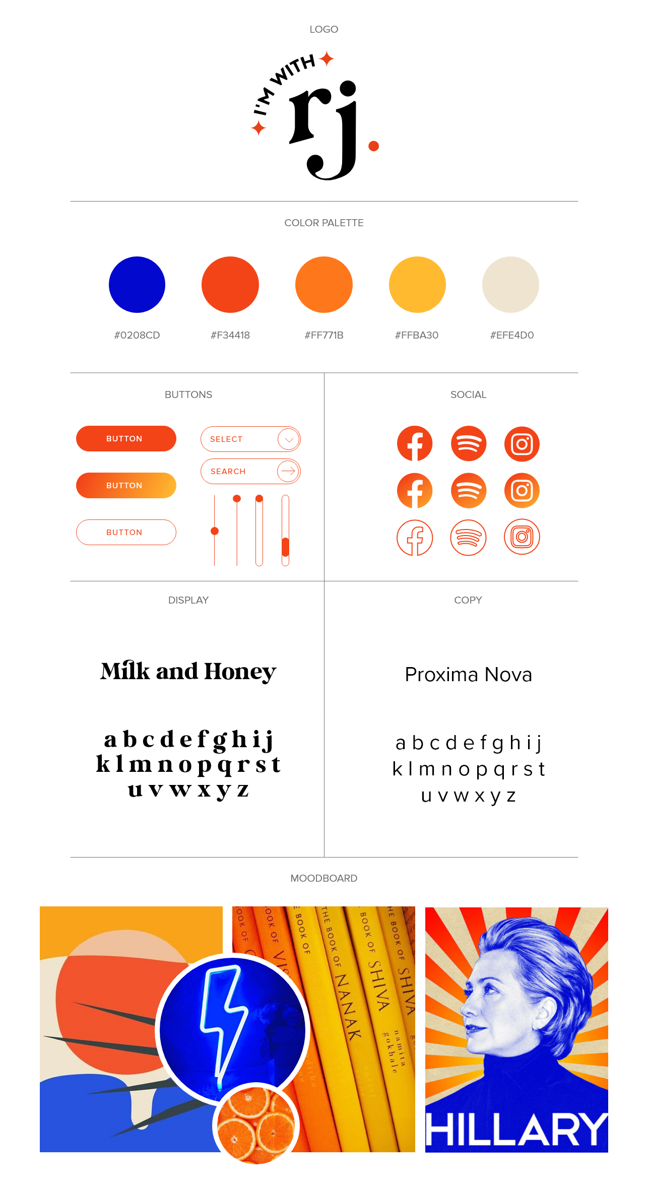 Final logo, color palette, typography and moodboard