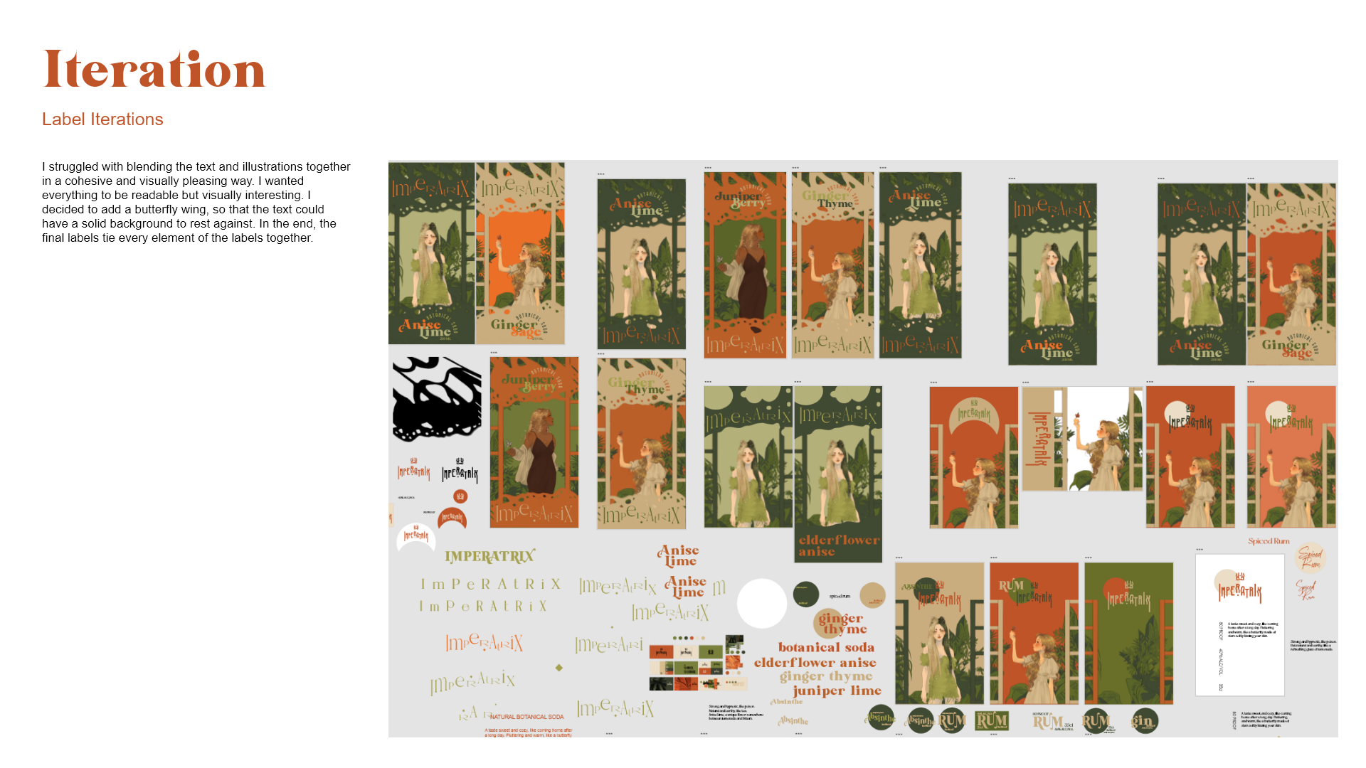 Label design explorations