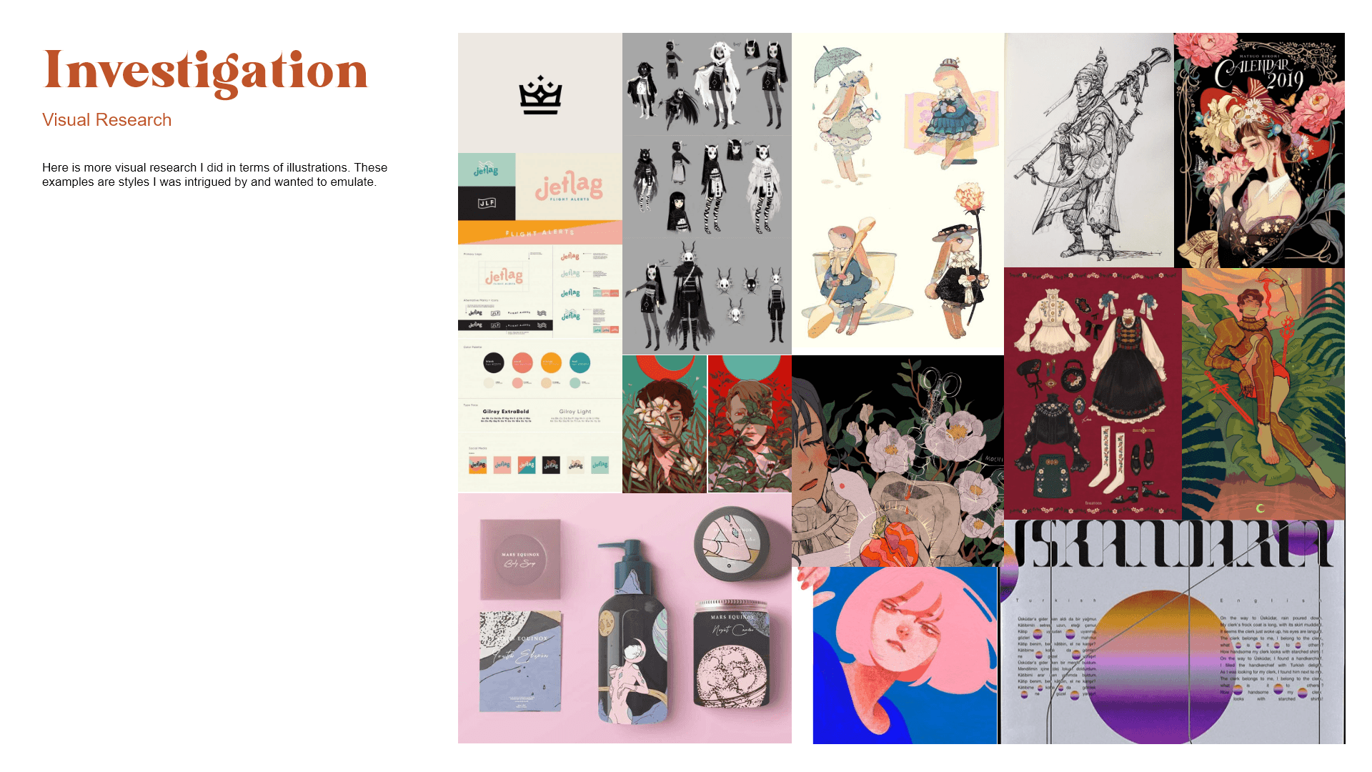 Illustration inspiration moodboard